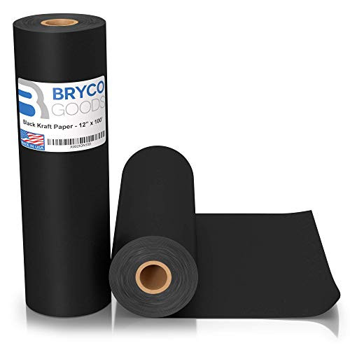 Black Kraft Arts and Crafts Paper Roll  12 inches by 100 Feet 1200 Inch  Ideal for Paints Wall Art Easel Paper Fadeless Bulletin Board Paper Gift Wrapping Paper and Kids Crafts  Made in USA