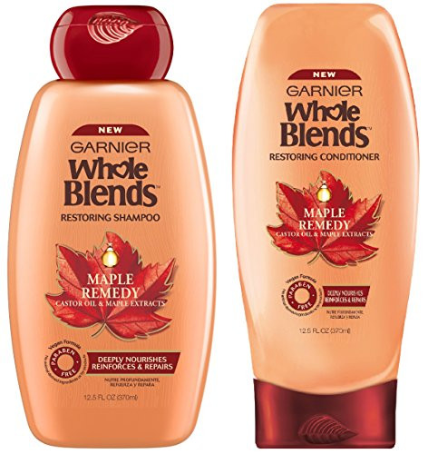 Garnier Whole Blends  Maple Remedy  Paraben Free Vegan Formula  Shampoo  Conditioner Set  Net Wt 125 FL OZ 370 mL Per Bottle  One Set