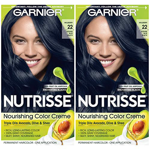 Garnier Hair Color Nutrisse Nourishing Creme 22 Intense Blue Black 2 Count