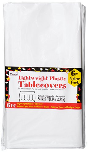 Darice 1141-70 6-Piece Light Weight Table Cover, White