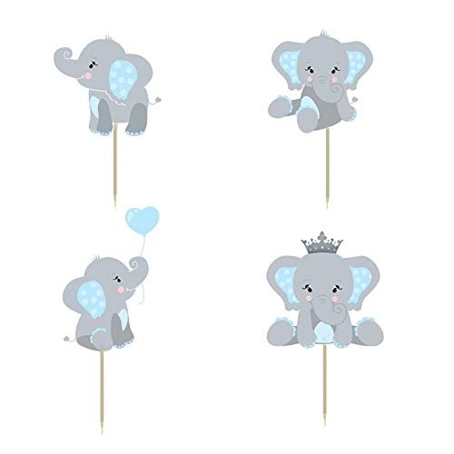 CheeseandU 48Pcs Elephant Cupcake Toppers Cute Cartoon Blue Elephant Cake Cupcake Picks for Baby Shower Party Supplies Elephant Theme Party Decoration Kids Birthday Party Supplies CheeseandU 48Pcs Elephant Cupcake Toppers Cute Cartoon Blue Elephant Cake Cupcake Picks for Baby Shower Party Supplies Elephant Theme Party Decoration Kids Birthday Party Supplies