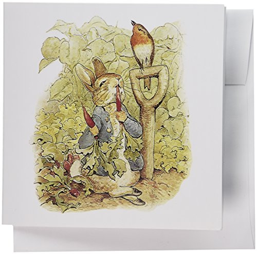 3dRose Peter Rabbit in the Garden - Vintage Art - Greeting Cards, 6 x 6 inches, set of 12 (gc_110164_2) 3dRose Peter Rabbit in the Garden - Vintage Art - Greeting Cards, 6 x 6 inches, set of 12 (gc_110164_2)