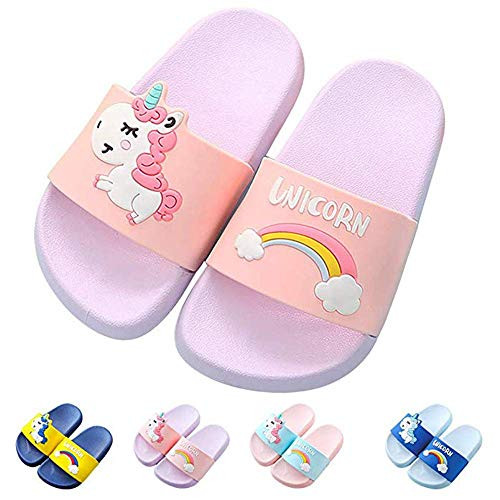 Kids Unicorn Slide Sandals Comfort Beach Pool Slippers Bath Water Shoes for Girls Boys ToddlerLittle Kid Purple