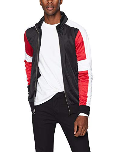2XIST Mens Zip Up Track Jacket Outerwear BlackWhiteScooter Medium