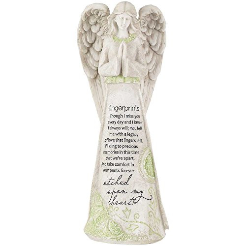 Dicksons Fingerprints Etched Upon My Heart 1125 Inch Resin Tabletop Praying Angel Figurine