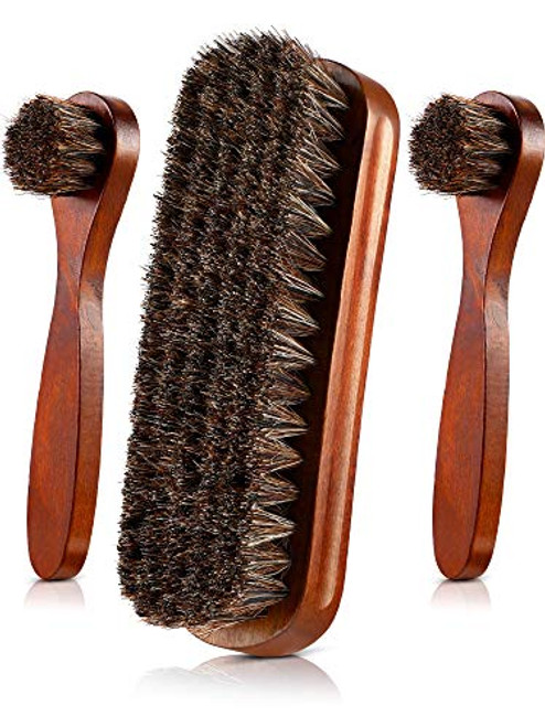 Jovitec 3 Pieces Horsehair Shoes Polish Brushes Care Clean Daubers Applicators Set C Jovitec 3 Pieces Horsehair Shoes Polish Brushes Care Clean Daubers Applicators Set C