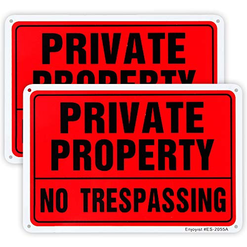 2 Pack Private Property No Trespassing Sign 10x 7 04 Aluminum Sign Rust Free AluminumUV Protected and Weatherproof