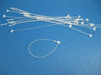 100 Pieces Many Colors and Sizes Snap Lock Pin Security Loop Plastic Tag Fastener 5Clear White
