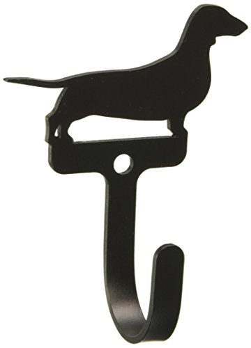 Village Wrought Iron Village Dachsund Black Wrought Iron Small Wall Hook