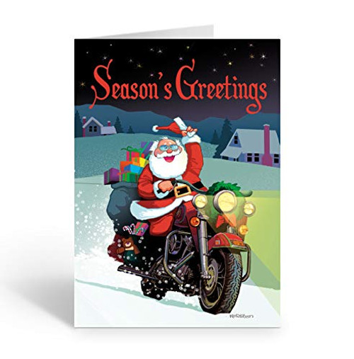 Santa Rides His Motorcycle Christmas Cards 18 Christmas Cards Envelopes 20103 Santa Rides His Motorcycle Christmas Cards 18 Christmas Cards Envelopes 20103