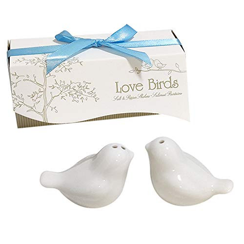 Love birds in The Window Ceramic Salt and Pepper Shakers for Wedding Favors Set of 20