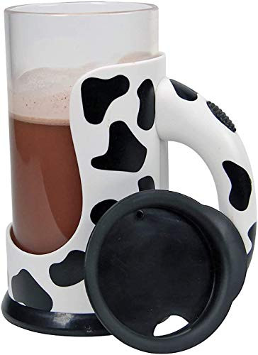 Moo Mixer Supreme Chocolate Milk Mixing Cup  Automatically Mixes Powder and Syrup  Stir and Drink in 1 Glass 16 oz