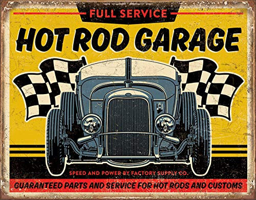 Desperate Enterprises Hot Rod Garage  32 Rod Tin Sign 16 W x 125 H