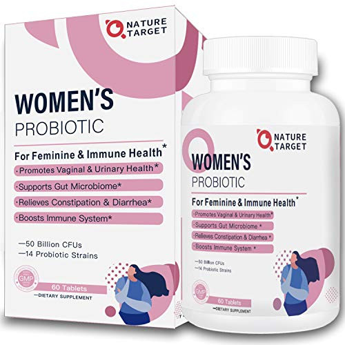 Probiotics for Women with Feminine Health Supplement  50 Billion CFUs 14 Strains Women Prebiotics  Probiotics for VaginalDigestive  Immune HealthShelf StableGluten Dairy  Soy Free?60 Tablets?