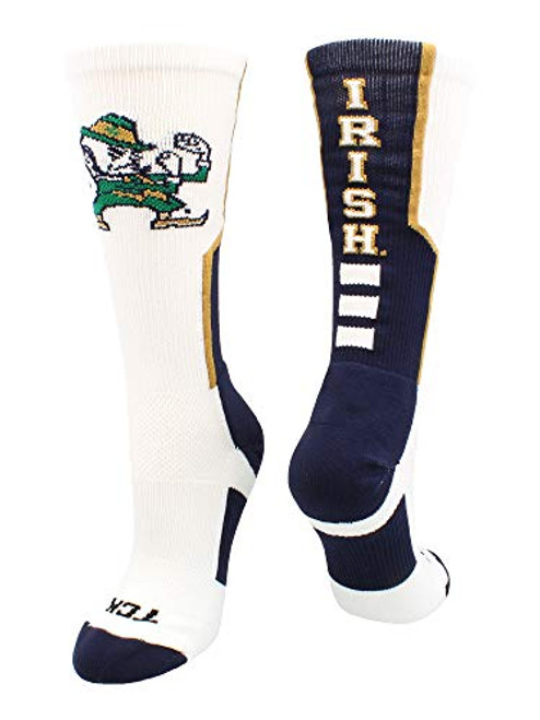 TCK Notre Dame Fighting Irish Perimeter Crew Socks WhiteBlueGold Medium TCK Notre Dame Fighting Irish Perimeter Crew Socks WhiteBlueGold Medium