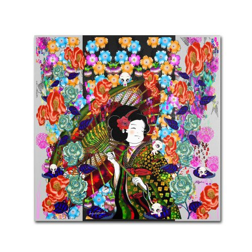 Trademark Fine Art Anime Geisha and Pulghitas Artwork by Miguel Paredes, 18 by 18-Inch Canvas Wall Art Trademark Fine Art Anime Geisha and Pulghitas Artwork by Miguel Paredes, 18 by 18-Inch Canvas Wall Art