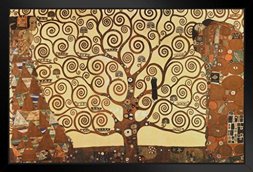 Gustav Klimt Tree of Life Stoclet Frieze Austrian Art Nouveau Painting Black Wood Framed Poster 20x14