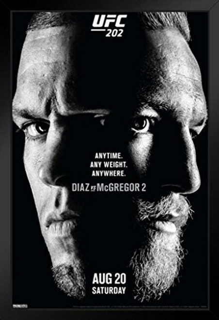 Pyramid America Official UFC 202 Nate Diaz vs Conor McGregor 2 Sports Black Wood Framed Art Poster 14x20 Pyramid America Official UFC 202 Nate Diaz vs Conor McGregor 2 Sports Black Wood Framed Art Poster 14x20