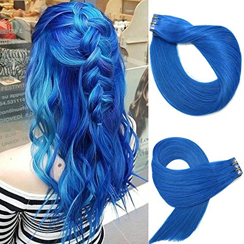 Tape In Remy Human Hair Extensions 20pcs 50g Per Set #Blue Remy Hair Extensions Seamless Skin Weft Remy Silk Straight Hair Glue in Extensions Glue in Extensions Human Hair 20 Inch Tape In Remy Human Hair Extensions 20pcs 50g Per Set #Blue Remy Hair Extensions Seamless Skin Weft Remy Silk Straight Hair Glue in Extensions Glue in Extensions Human Hair 20 Inch