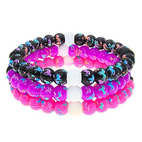 FROG SAC 3 PCS Unicorn Bracelets for Girls Silicone Bubble Bracelet Pack for Kids Unicorns Theme Birthday Party Favors and Goodie Bag Fillers for Little Girls Unicorn Stocking Stuffers for Kids