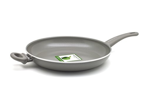 GreenLife CC001409-001 Healthy Ceramic Nonstick Open Frypan, 12-inch, Quartz Grey