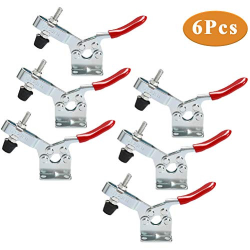 QLOUNI 6 Pack Hand Tool Toggle Latch Clamp 201B 220lbs Holding Capacity Horizontal Clamp Horizontal Quick Release Toggle Clamp
