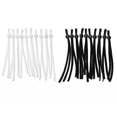 100Pcs Sewing Elastic Band Cord with Adjustable Buckle Stretchy Earloop Lanyard Earmuff Rope Elastic Buckle String for DIY Sewing CraftsFlat Round