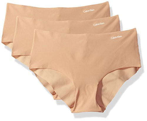 Calvin Klein Womens Invisibles Hipster Multipack Panty Light Caramel Pack Large
