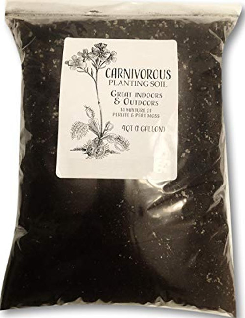 Carnivorous Plant Soil Mix, One Gallon XL Bag, All Natural Ingredients, Great Soil for Venus Fly Traps, Sundews, and Pitcher Plants (4qt)