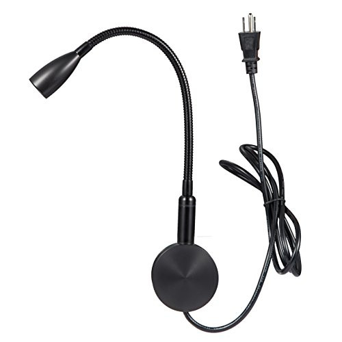 Meanyee 3W CREE Touch Switch Stepless Dimmable Bedside Reading Lamp for Books in Bed Wall Mount Sconce Lights with Plug in CordWarm White 30003200K