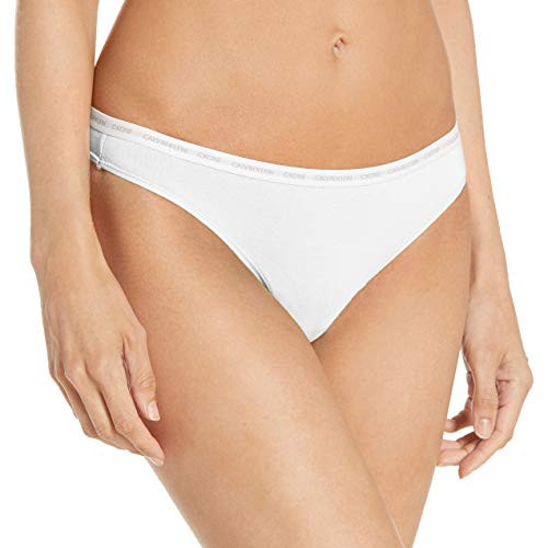 Calvin Klein Womens CK One Cotton Thong Panty White S