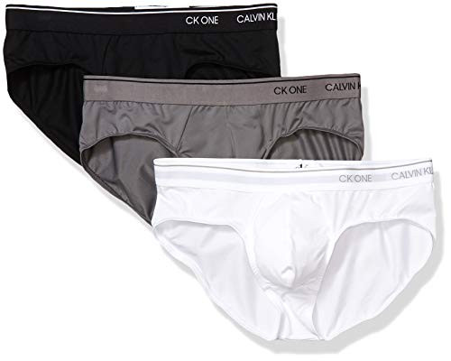 Calvin Klein Mens Underwear CK One Micro Hip Briefs WhiteBlackGrey Sky XL
