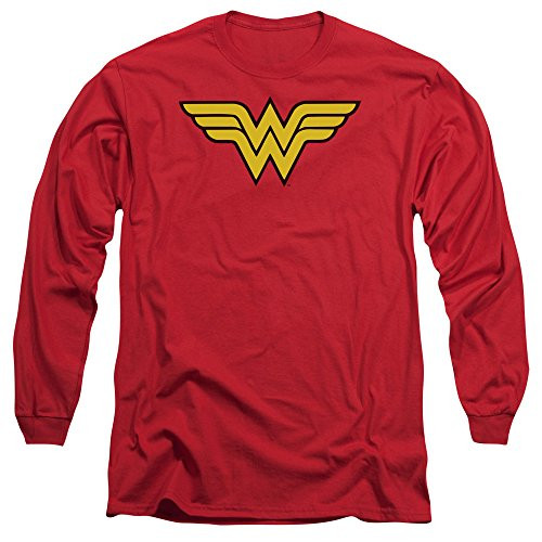 DC Comics Wonder Woman Logo Adult LongSleeve TShirt Large Red