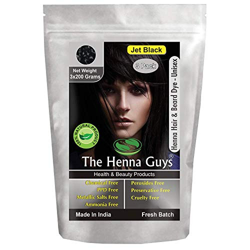 JET BLACK Henna Hair  Beard ColorDye  2 Pack 2 Step Process  The Henna Guys