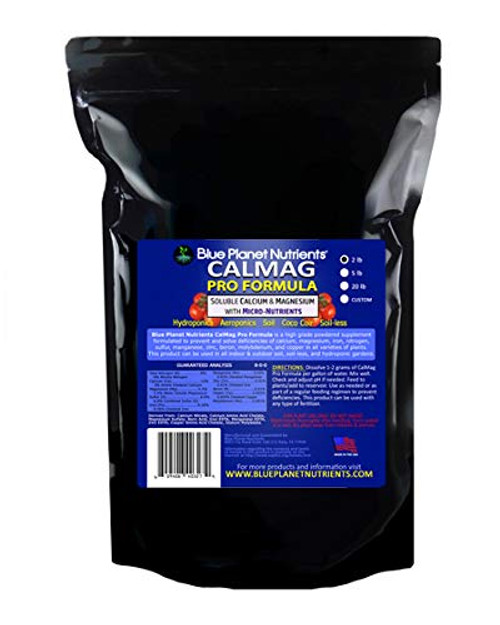 Blue Planet Nutrients CalMag Pro Formula 2 LB Soluble Calcium Magnesium  MicroNutrient Supplement for Plants  Soil Hydroponic Coco Coir SoilLess  for All Gardens  Plants