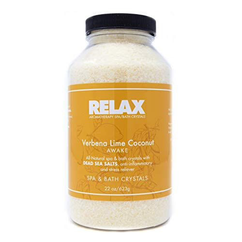 Bath Salts Verbena Lime Coconut 22oz Epsom Salts for Soaking Natural Dead Sea Salts Infused with Vitamins and Minerals Spa Tub and Shower Safe