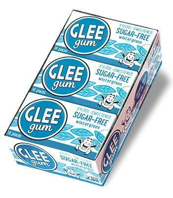 Glee Gum Sugar Free Wintergreen Gum 16 Piece Boxes Pack of 12