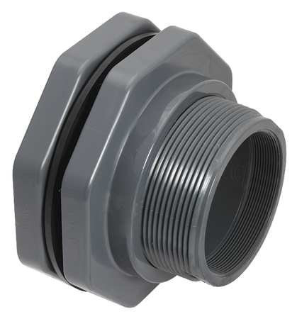 Hayward BFA1005TES 12Inch Gray PVC Thread by Thread BFA Series Bulkhead Fitting with EPDM Standard Flange Gasket