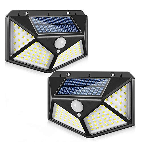 100 LED Solar Lights Outdoor Solar Wall Light 3 Optional Modes Wireless Motion Sensor Wall Lights with 270° Wide Angle IP65 Waterproof for Garden Patio Yard Front Door Porch 2 Pack 100 LED Solar Lights Outdoor Solar Wall Light 3 Optional Modes Wireless Motion Sensor Wall Lights with 270° Wide Angle IP65 Waterproof for Garden Patio Yard Front Door Porch 2 Pack