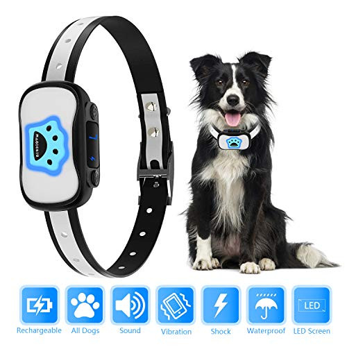 MagicBiu No Bark Collar Rechargeable No Shock Dog Collar w3 Modes BeepVibrationShock Waterproof and LED Screen for Small Medium Large Dogs MagicBiu No Bark Collar Rechargeable No Shock Dog Collar w3 Modes BeepVibrationShock Waterproof and LED Screen for Small Medium Large Dogs