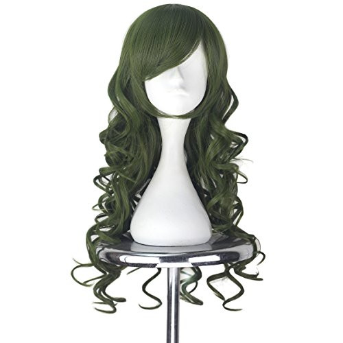 Miss U Hair Synthetic Women Cute Green Long Curly Party Cosplay Costume Wig Halloween