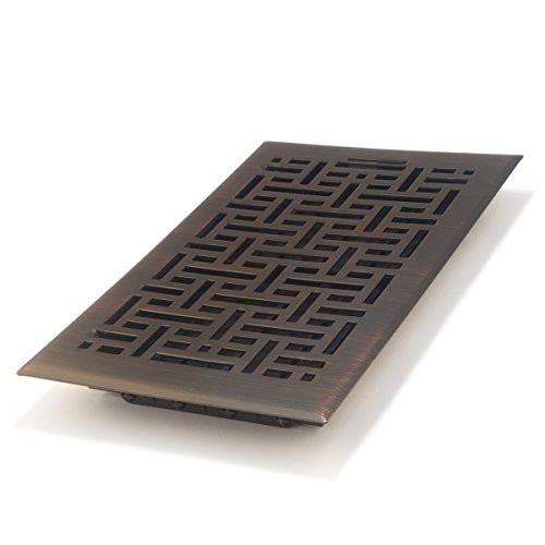 Accord Ventilation AMFRRBB610 Floor Register with Wicker Design 6Inch x 10InchDuct Opening Measurements Oil Rubbed Bronze