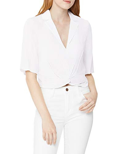 BCBGeneration Womens Cropped Twist Front Top Optic White MD US 68