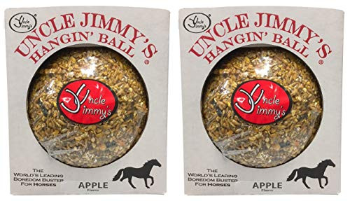 Uncle Jimmys 2 Pack Of Hanging Ball Apple Flavored Treats For Horses 3 Pound Each