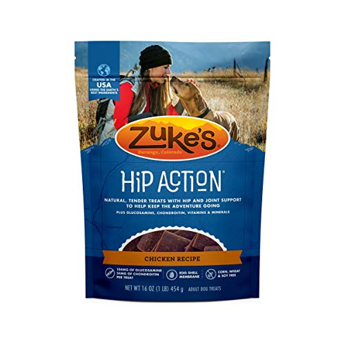 Zukes Natural Hip  Joint Dog Treats Hip Action Recipe Made in USA Facilities Chicken 16 oz