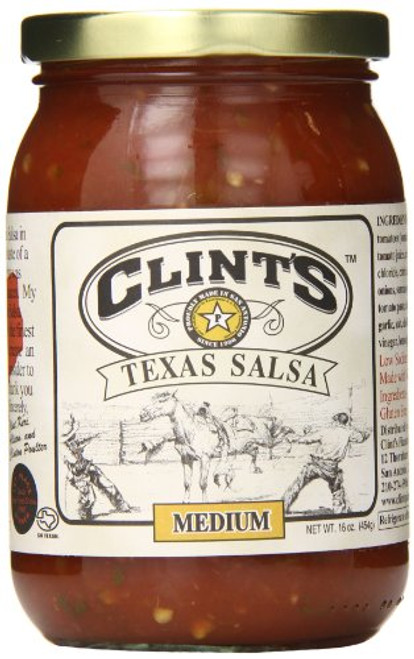 Clints Texas Salsa Medium 16 oz