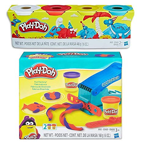 PD Play Doh Fun Factory Basic Set  Play Doh 4 Pack of Primary Colors
