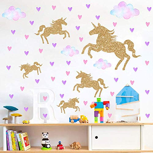 Finduat Watercolour Cloud Unicorn Wall Stickers Kids Wall Decals Peel and Stick Removable Wall Decor for Kids Nursery Bedroom Living Room Finduat Watercolour Cloud Unicorn Wall Stickers Kids Wall Decals Peel and Stick Removable Wall Decor for Kids Nursery Bedroom Living Room