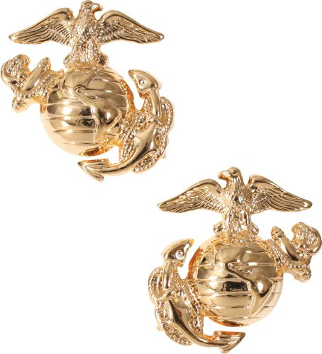 Rothco Mens Gold Marine Corp Globe  Anchor Military Insignia Polished Gold Standard