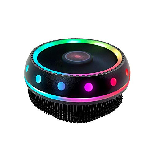 Conisy CPU Cooler Aluminum CPU Air Cooling Heatsink with RGB LED Fan for Intel and AMD Socket LGA 115XAM4 Compatible Colorful